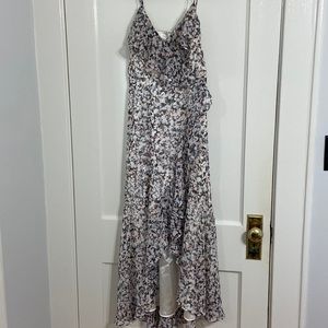 Express Ruffle Wrap Hi-Lo Maxi Dress